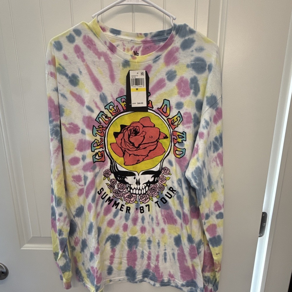 Junk Food Clothing Grateful Dead Summer '87 Tour Tie-Dye Long Sleeve Shirt M NWT